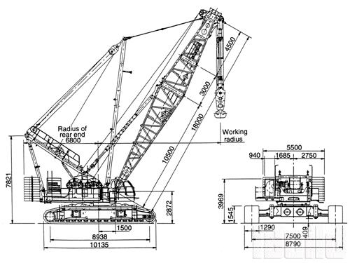 cần cẩu bánh xích Hitachi - SCX 3500