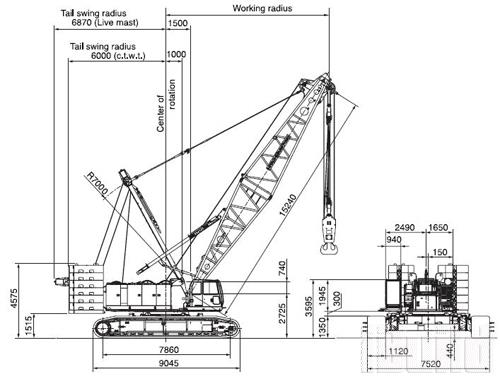 cần cẩu bánh xích Hitachi - SCX 2800