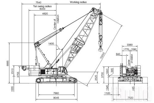 cần cẩu bánh xích Hitachi - SCX 2500 LF