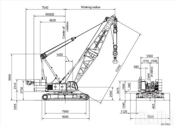 cần cẩu bánh xích Hitachi - SCX 2500