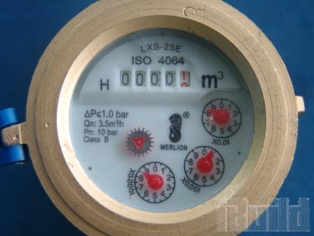 Đồng hồ đo nước lạnh MERLION LXS-25E cấp B, thân gang, cơ, đa tia