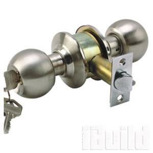Khóa tay nắm tròn inox trắng mờ