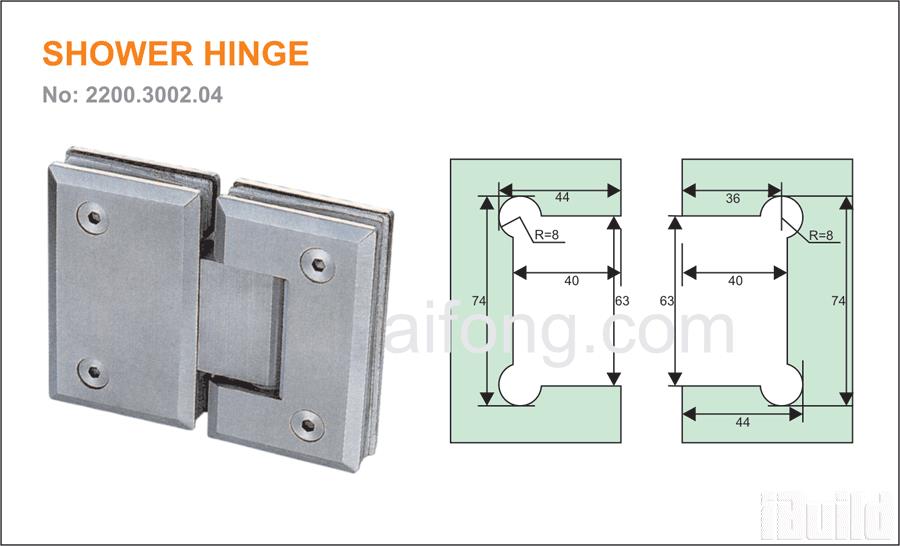 Bản lề kính kính 180o