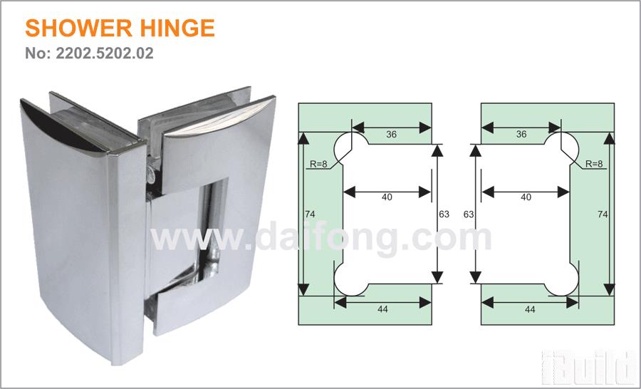 Bản lề kính kính 90o