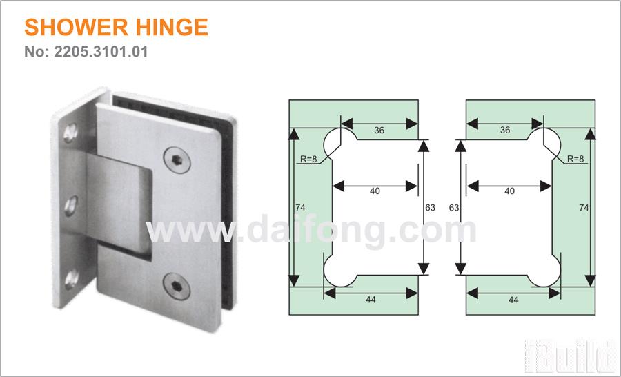 Bản lề kính tường 90o