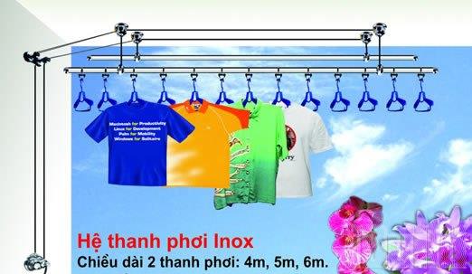 Giàn phơi hệ tay quay thanh nhôm