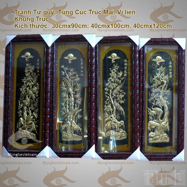 Tranh Tứ Quý 4 mùa, Tứ Bình 4 mùa, Tứ Linh